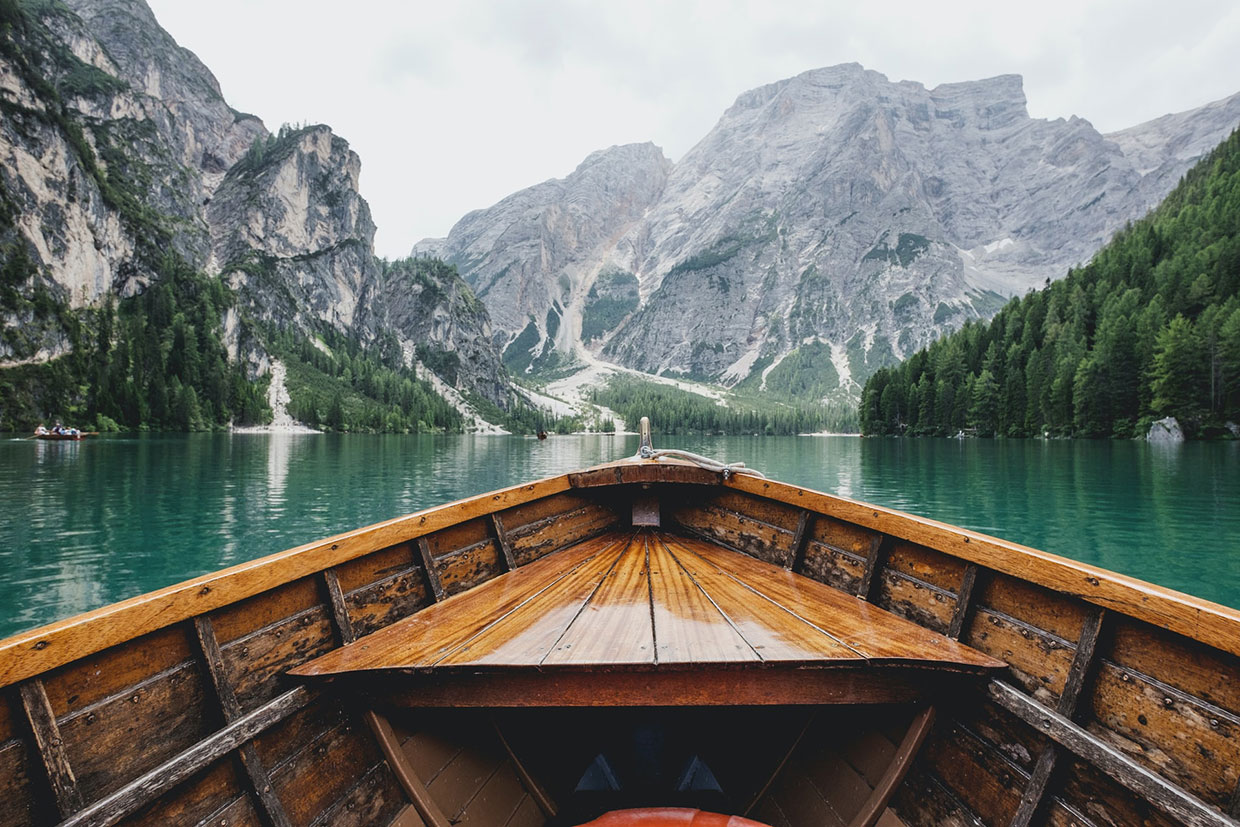 Boat in mountains